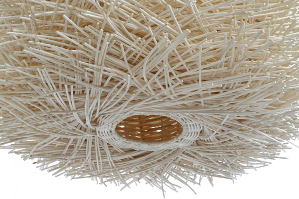 LAMPARA TECHO RATAN HIERRO NIDO NATURAL