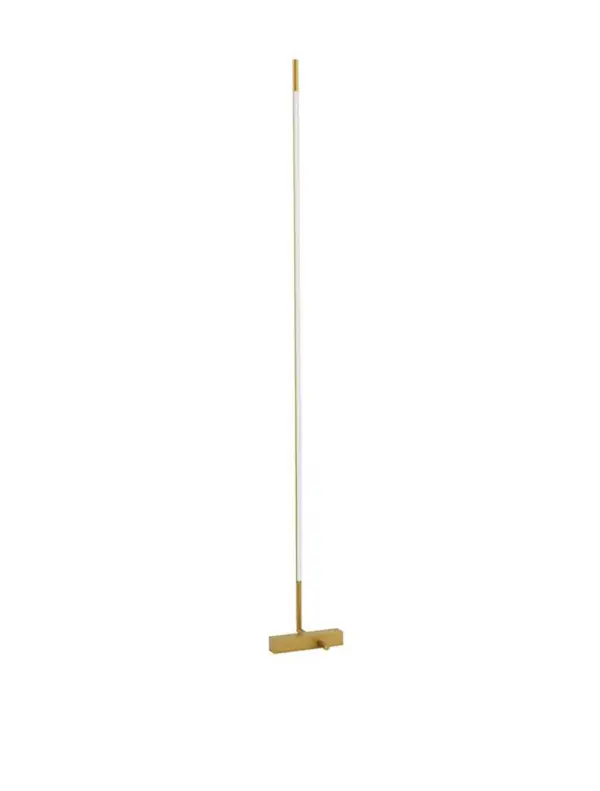 Lámpara de pie negra con tira de LED Minimal dorada