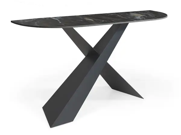 Consola metal negro y porcelánico Jasper