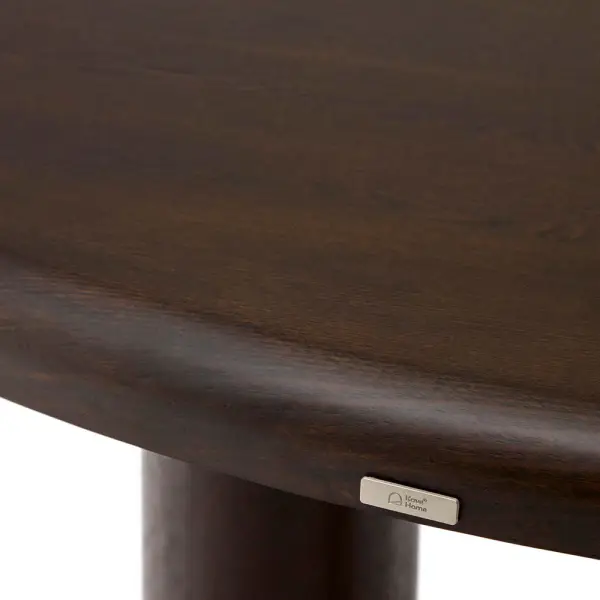 Mesa de comedor redonda fresno acabado oscuro Mailen Kave Home