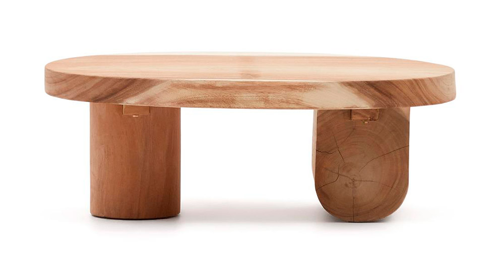 Mesa de centro madera maciza de mungur Mosi Kave Home