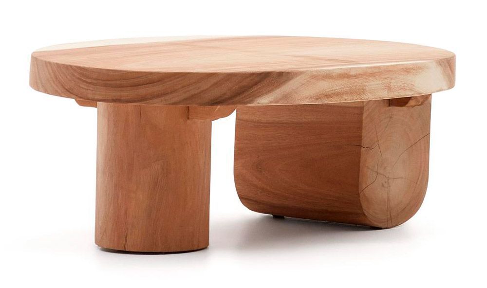 Mesa de centro madera maciza de mungur Mosi Kave Home