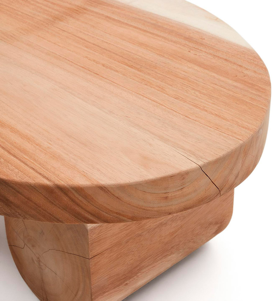 Mesa de centro madera maciza de mungur Mosi Kave Home
