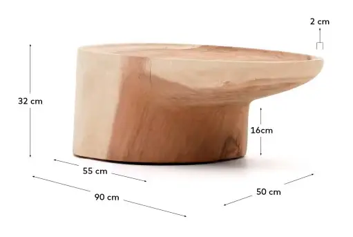 Mesa de centro pie Mosi madera maciza de mungur Kave Home