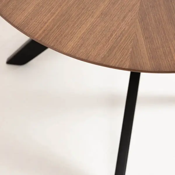 Mesa chapa natural de nogal Nina ovalada