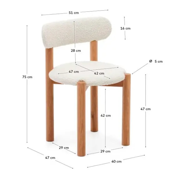 Silla borreguito blanco Nebai Kave Home