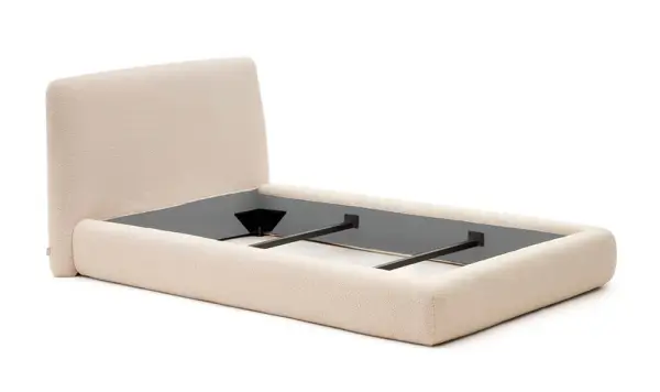 Cama para colchón de 90x200 borreguito crudo Martina Kave Home