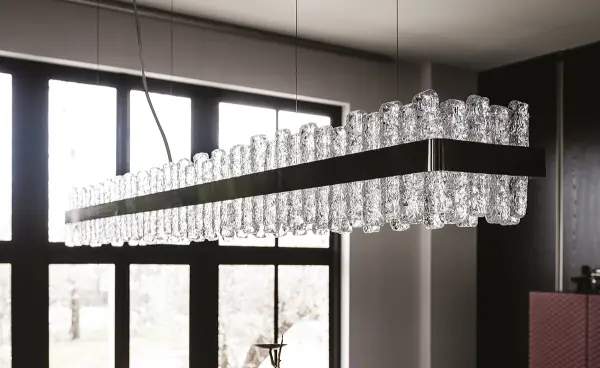 Lámpara de techo con estructura en acero Níquel Phoenix de Cattelan Italia