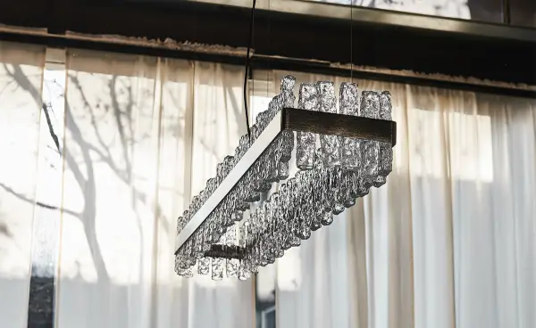 Lámpara de techo con estructura en acero Níquel Phoenix de Cattelan Italia