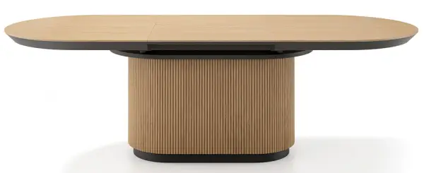 Mesa de comedor roble rectangular ovalada extensible Hankook