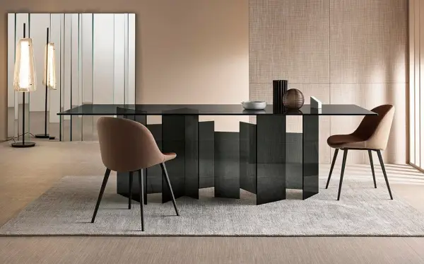 Mesa de comedor cristal Metropolis by Tonelli