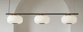 Lámpara de suspensión dos cuerpos inspiración japonesa Misko