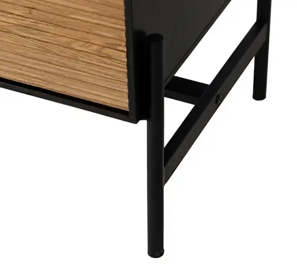 Aparador negro de madera natural Kobe