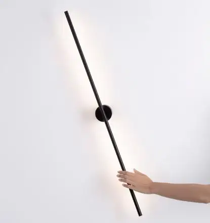 Aplique de pared negro mate Aden