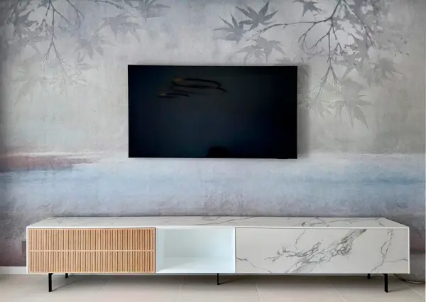 Mesa de televisión palilleria y porcelánico Vinderen
