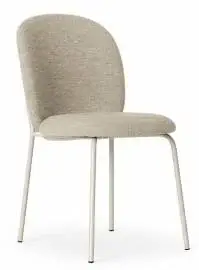 Silla metal balnco taupe Riona
