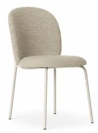 Silla metal balnco taupe Riona
