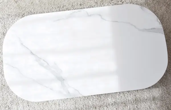 Mesa de centro porcelánico y lacado blanco Bahía