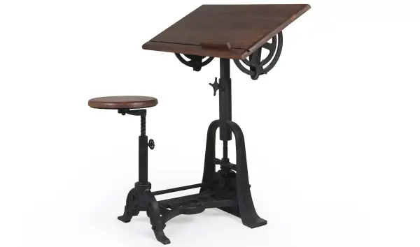 Mesa de escritorio con taburete industrial Pipa