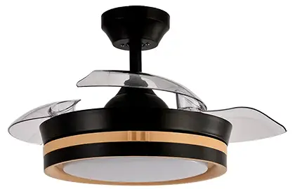 Ventilador de techo con luz 3 aspas madera y negro