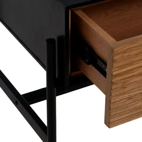 Mesa de comedor negro natural minimalista Edén