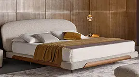 Cama tapizada de diseño Olos Bonaldo