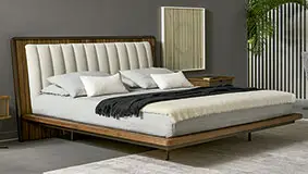 Cama tapizada de diseño Nelson Bonaldo