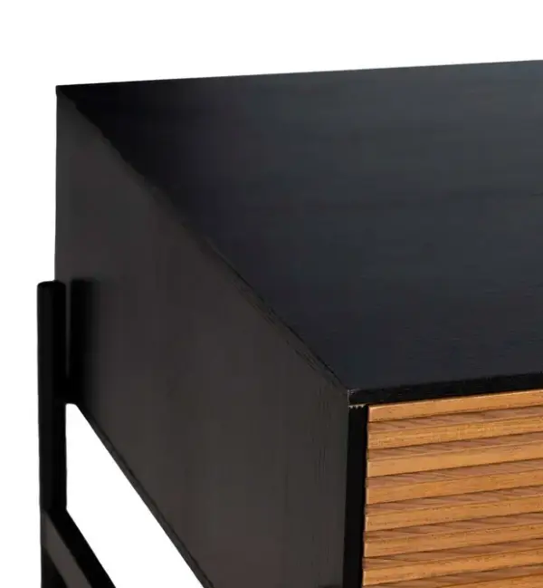 Mesa de centro negra natural minimalista Edén