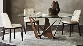 Mesa de comedor redonda cristal Moderna Skorpio