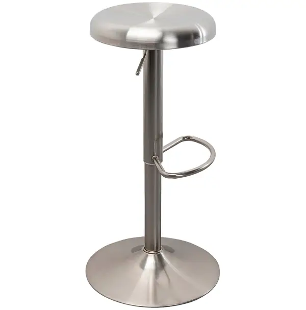 Taburete redondo regulable plata Kalea