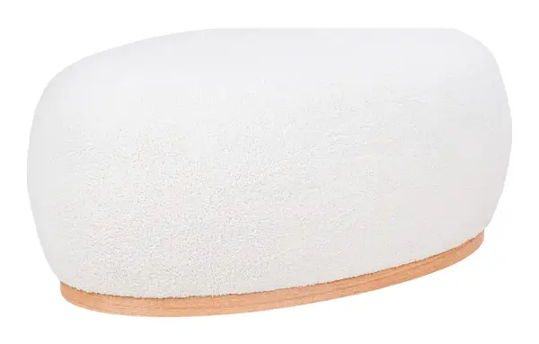 Puf tapizado con base de madera manhattan