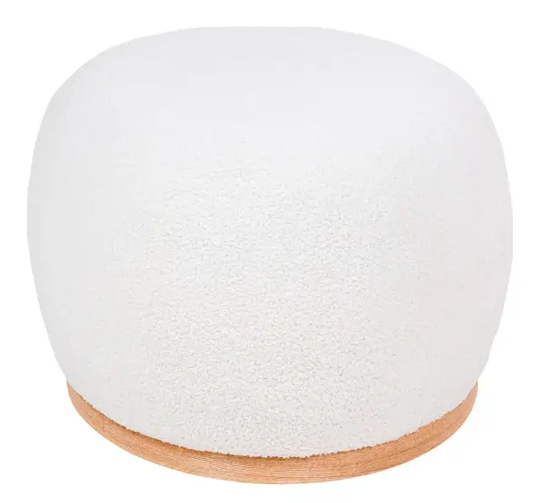 Puf tapizado con base de madera manhattan