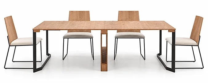Consola convertible en mesa de comedor industrial