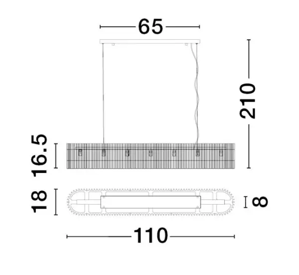 Lampara minimalista BAROK metal