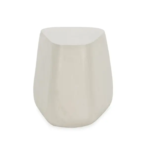 Mesa auxiliar cemento blanco minimalista