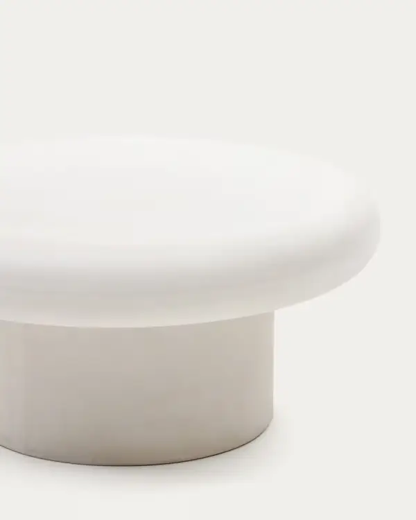 Mesa de centro redonda Addaia de cemento blanco