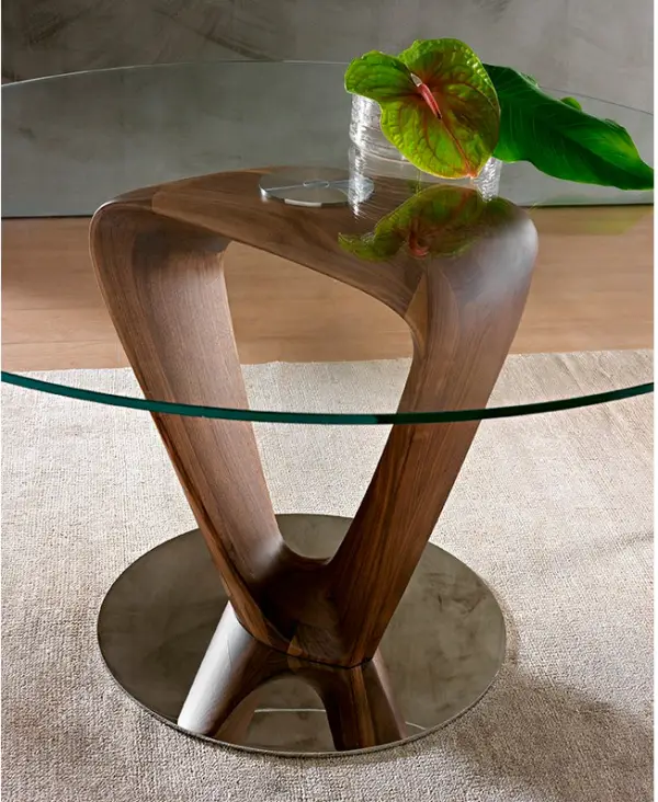 Mesa de comedor redonda cristal Mobius
