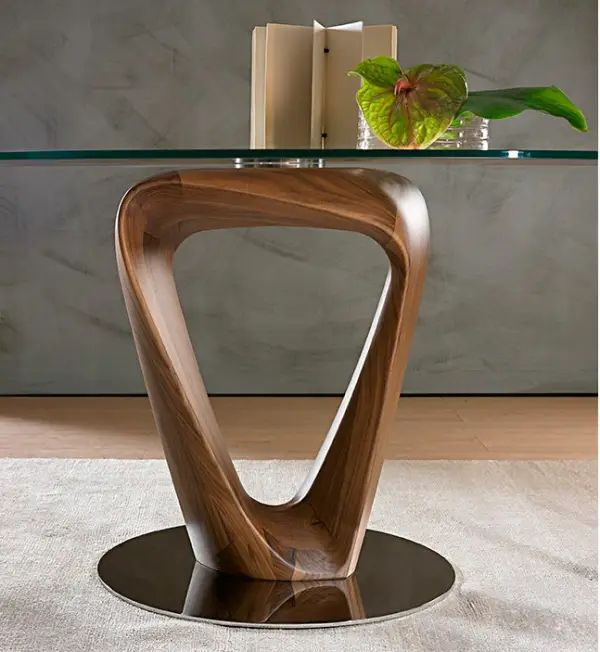 Mesa de comedor redonda cristal Mobius