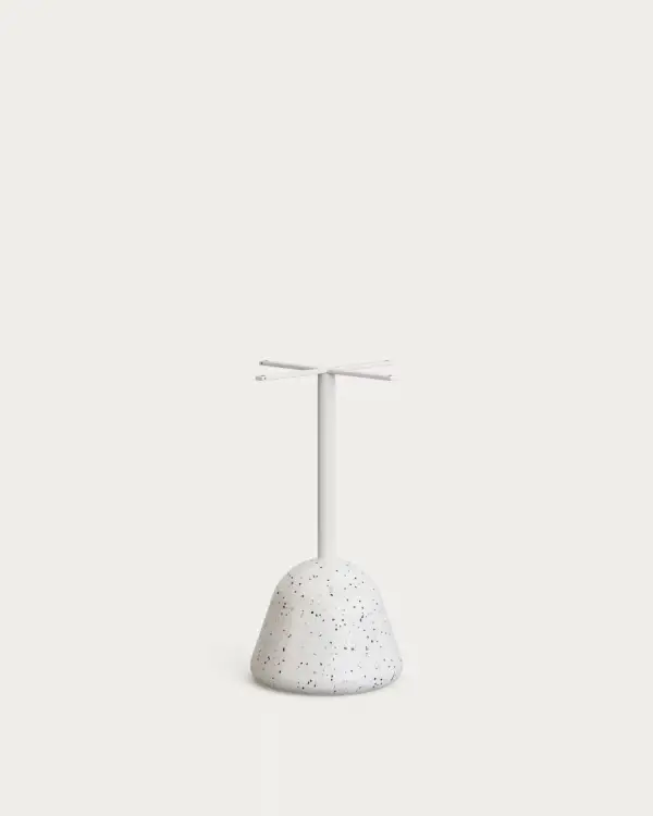 Sobre de mesa redonda de exterior Saura de terrazzo blanco