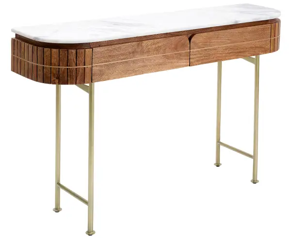 Consola madera maciza y mármol Gracia