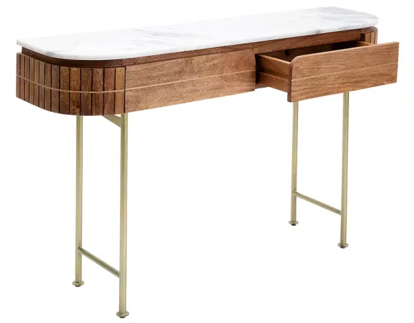 Consola madera maciza y mármol Gracia