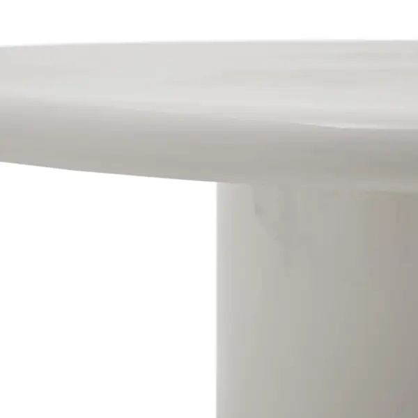 Mesa redonda Canaret de cemento con acabado blanco canaret Kave Home
