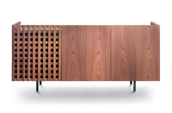 Aparador 3 puertas madera maciza y rejilla Aurora Pacini y Cappellini