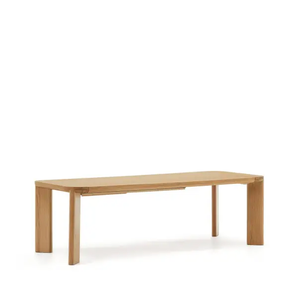 Mesa extensible de madera maciza y chapa de roble
