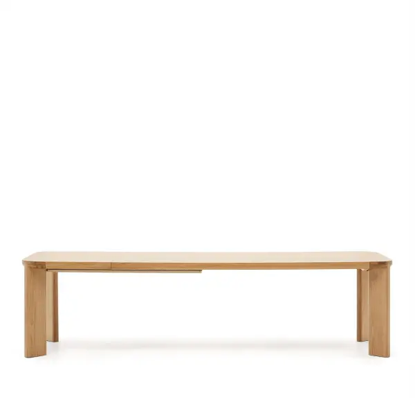 Mesa extensible de madera maciza y chapa de roble