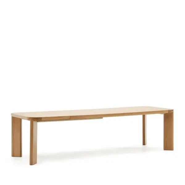 Mesa extensible de madera maciza y chapa de roble
