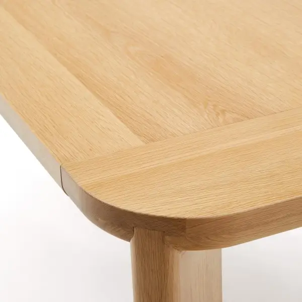 Mesa extensible de madera maciza y chapa de roble