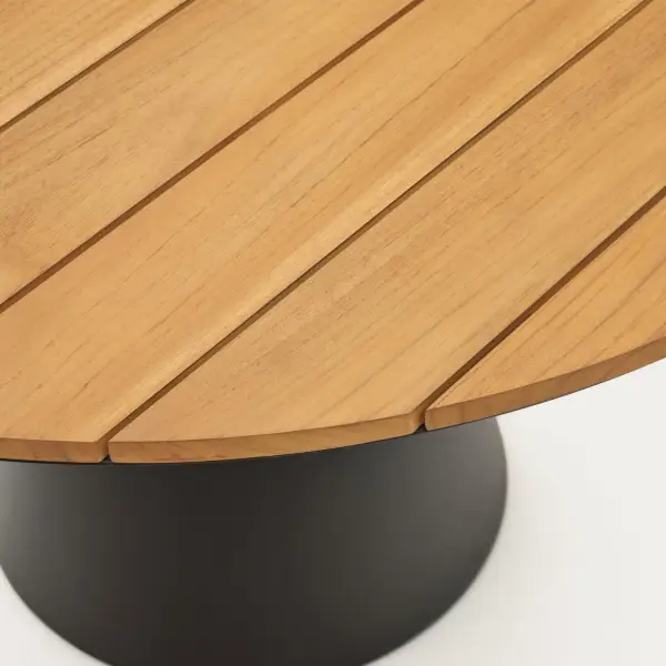 Mesa redonda exterior de aluminio con acabado gris Tudons