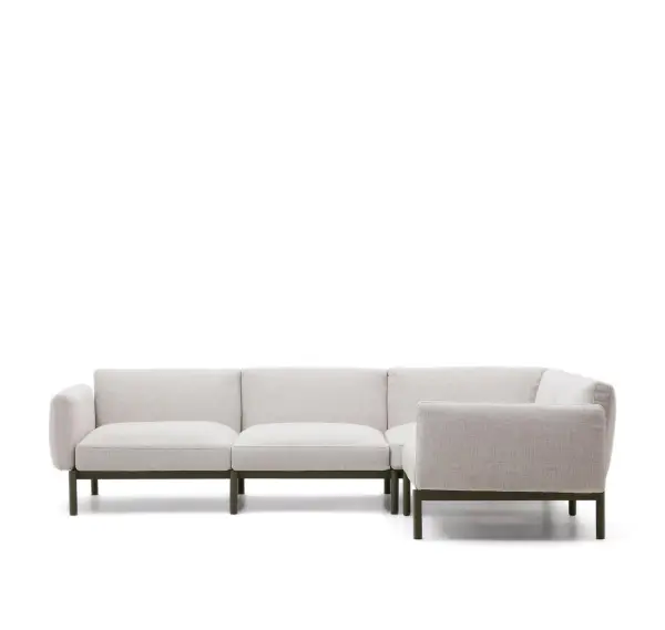 Sofá modular rinconero 5 plaza exterior tapizado beige Sorells