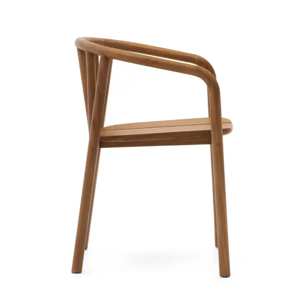 Silla apilable exterior Turqueta de madera maciza de teca